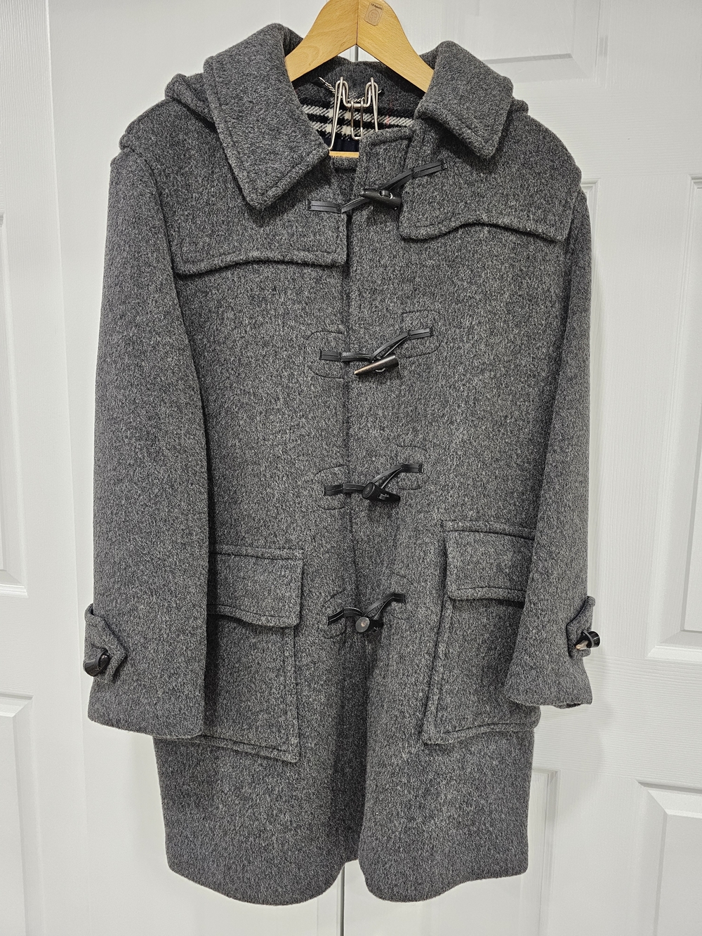 Burberry Charcoal Gray Wool Mens duffle coat